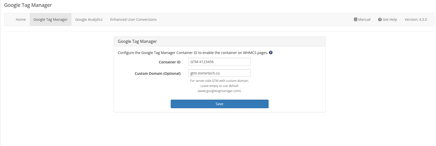 Custom GTM Domain Configuration